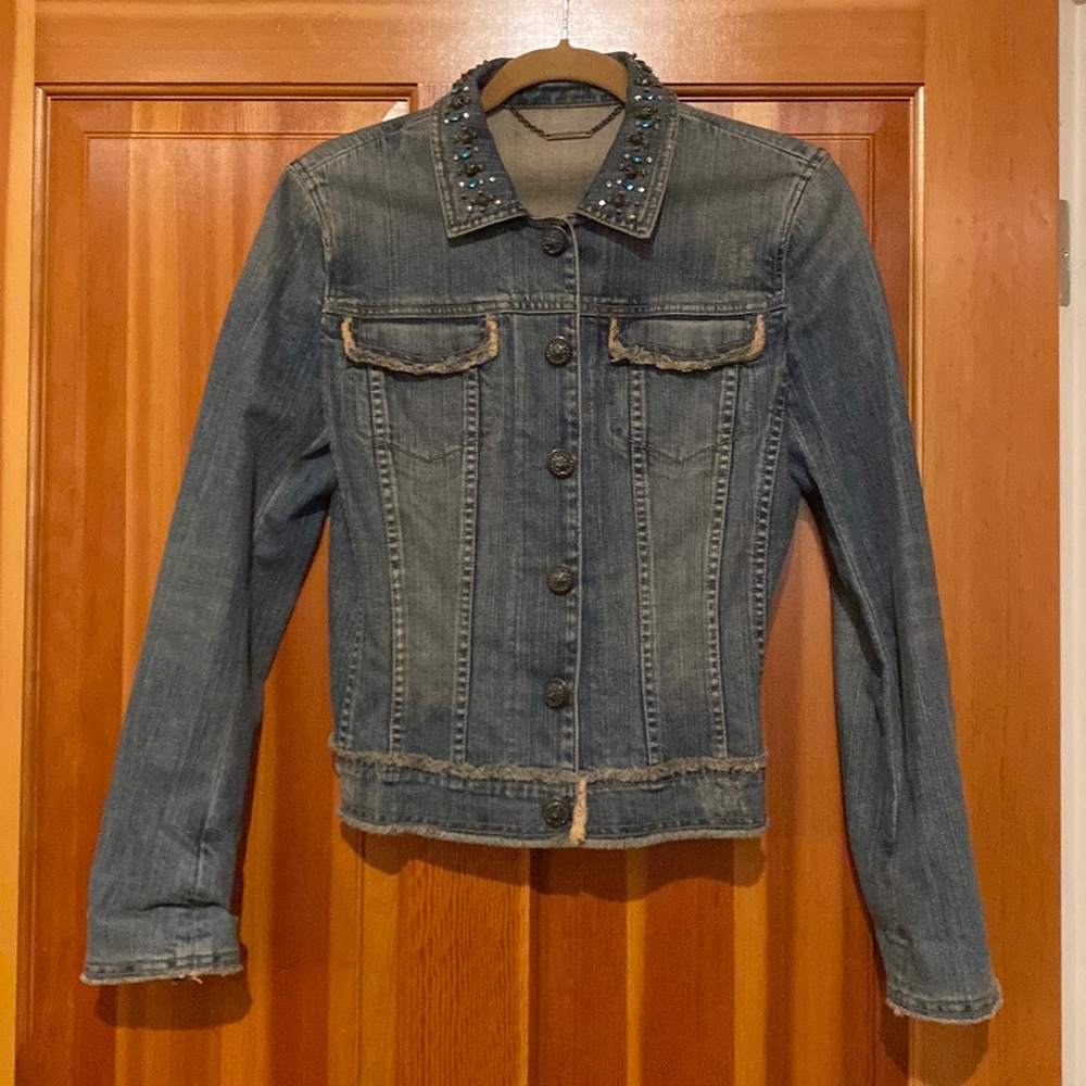 Elie Tahari Embellished Jean Jacket